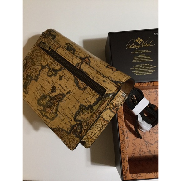 Patricia Nash LOCRI Map Print LEATHER crossbody / over shoulder purse & wallet - Picture 3 of 16